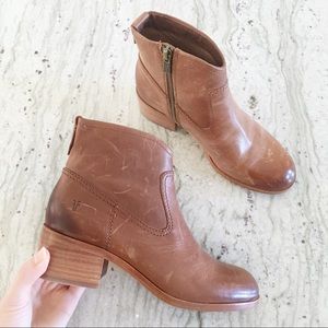 frye claire bootie cognac
